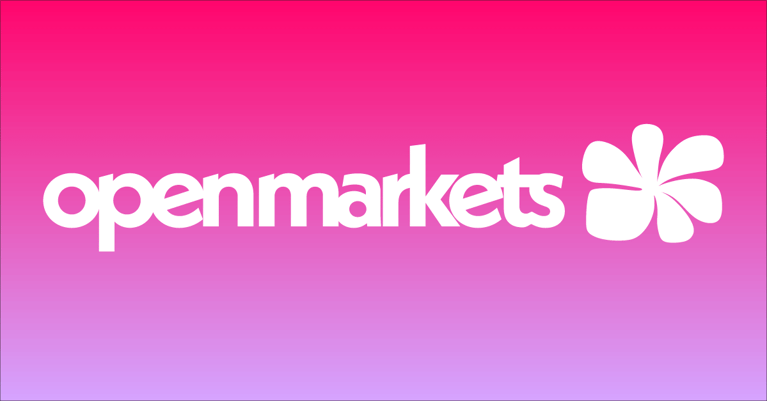 Openmarkets logo on a gradient, mmmmm...